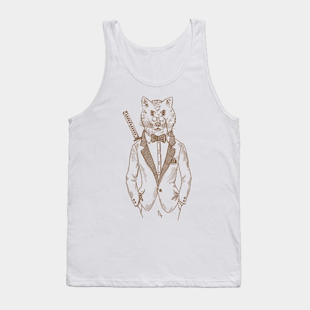 Ninja Business Wolf Tank Top by Blazedfalcon